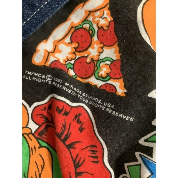 Vintage Teenage Mutant Ninja Turtles Denim Backpack 1991 - 16’’X13’’. Fabrini - Picture 3 of 16